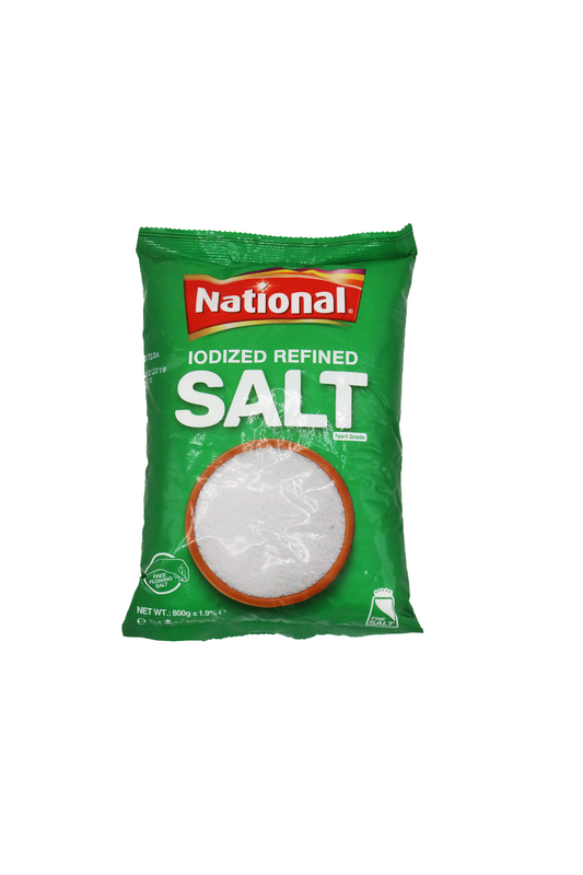 national salt iodized refined 800g green