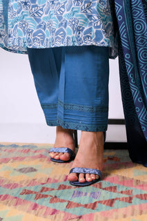 Women Eid Dress | Blue & Multicolor | Casual 3 Piece Suit | Cotton Lawn Printed | LAD-03364