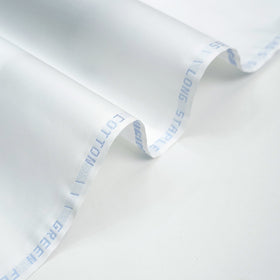 Men Cotton Unstitched Prestigious White Sliver String Fabric