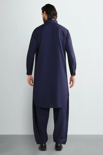 Navy Blue Wash & Wear Shalwar Kameez