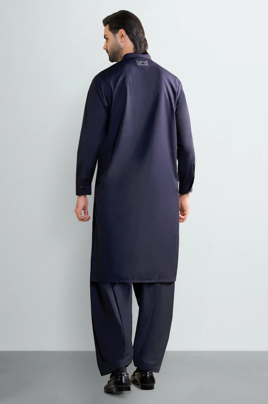 Navy Blue Wash & Wear Shalwar Kameez
