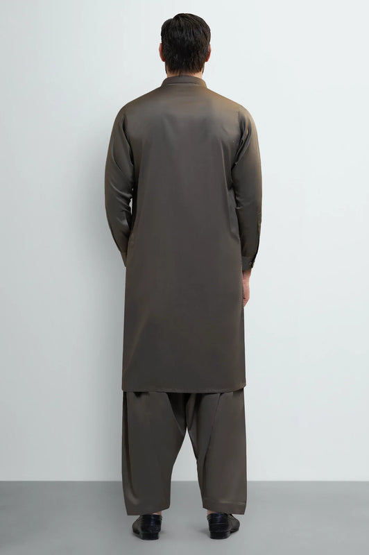 Dark Brown Cotton Shalwar Kameez