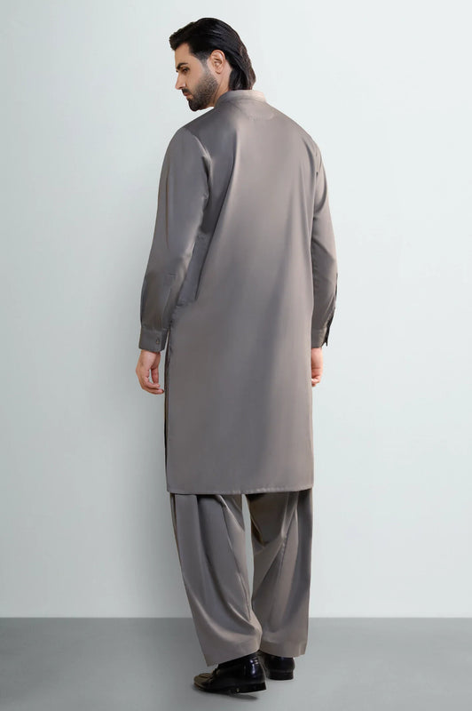 Dark Beige Wash & Wear Shalwar Kameez