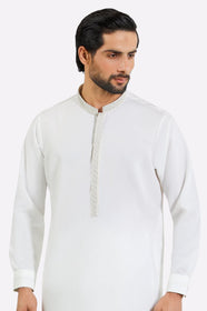 Off White Wash & Wear Shalwar Kameez