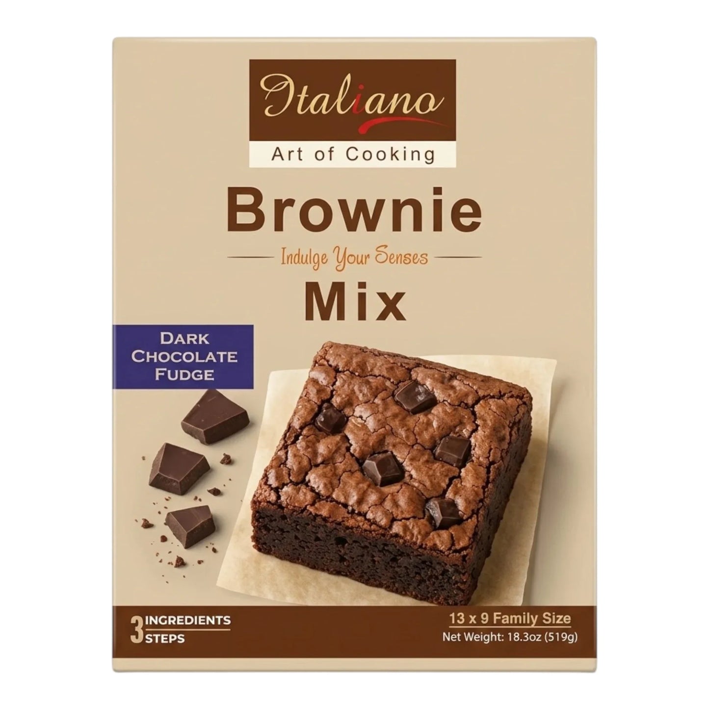 italiano brownie mix dark chocolate fudge 519g